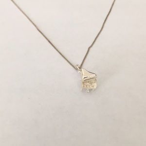 Silver piano necklace
